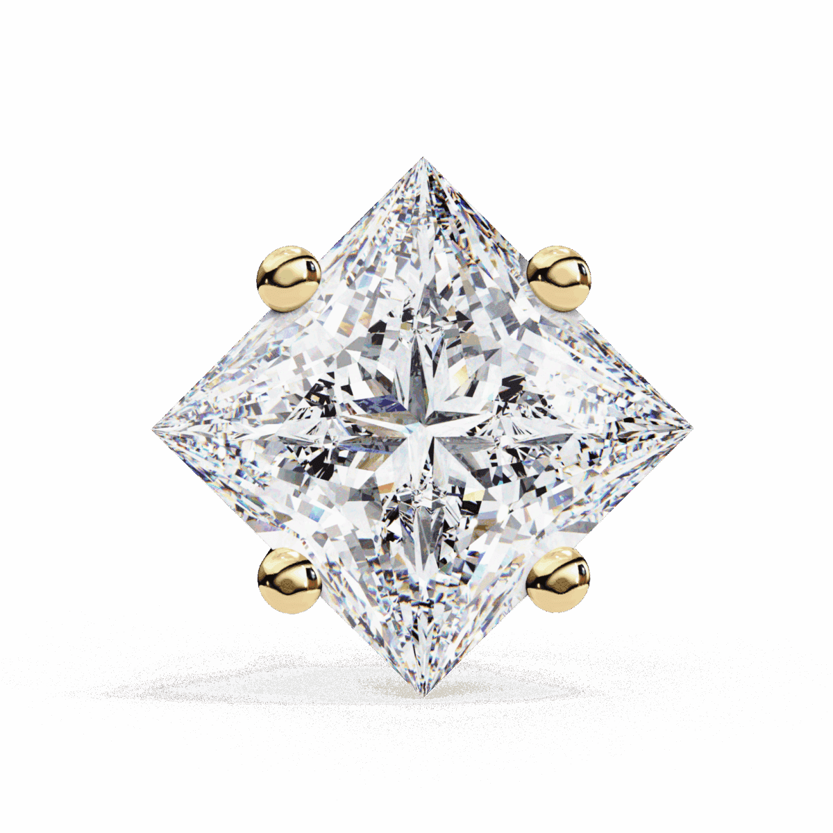 2.5 Carat Modern Princess Solitaire Diamond Earrings  Image 10