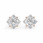 2.5 Carat Modern Princess Solitaire Diamond Earrings - Image 15