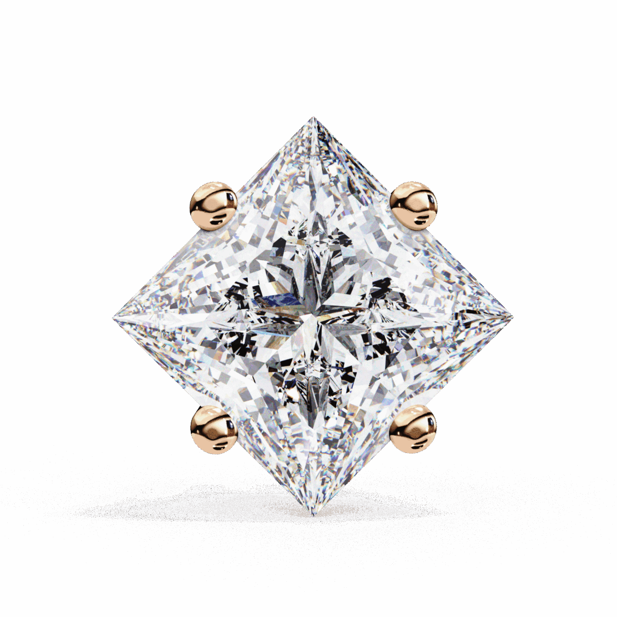 2.5 Carat Modern Princess Solitaire Diamond Earrings  Image 17