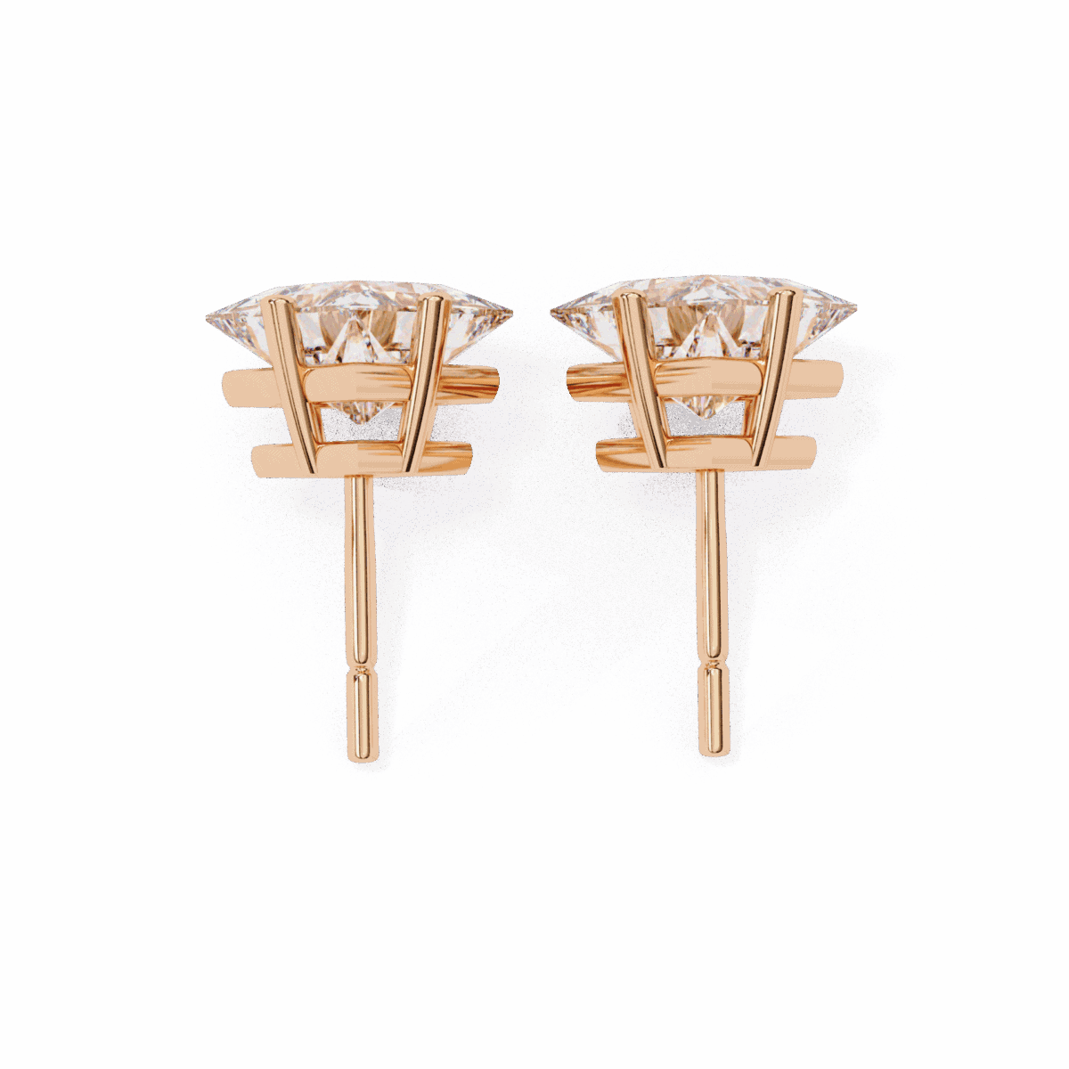 2.5 Carat Modern Princess Solitaire Diamond Earrings  Image 18