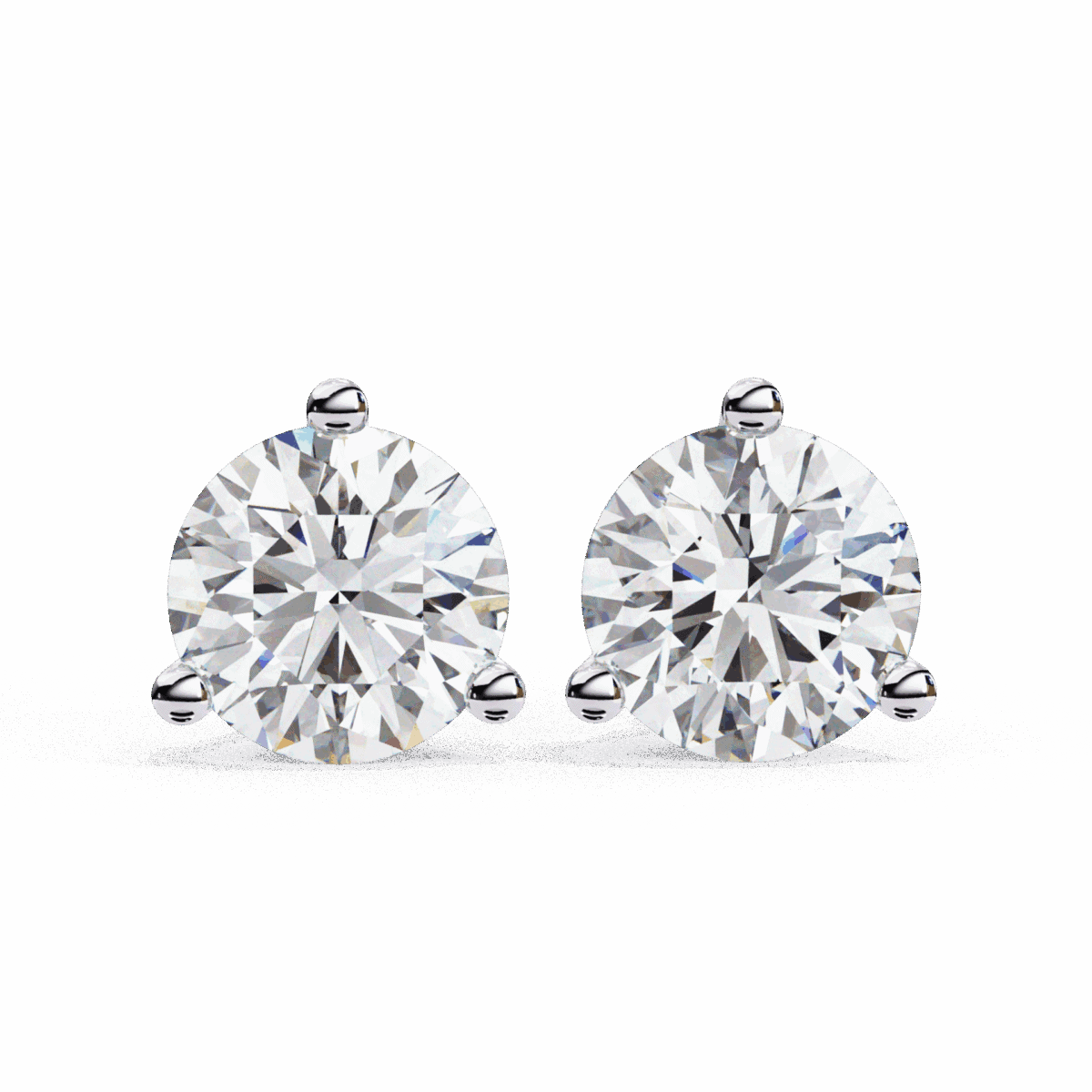 2.5 Carat Minimal Round Solitaire Diamond Earrings  Image 1