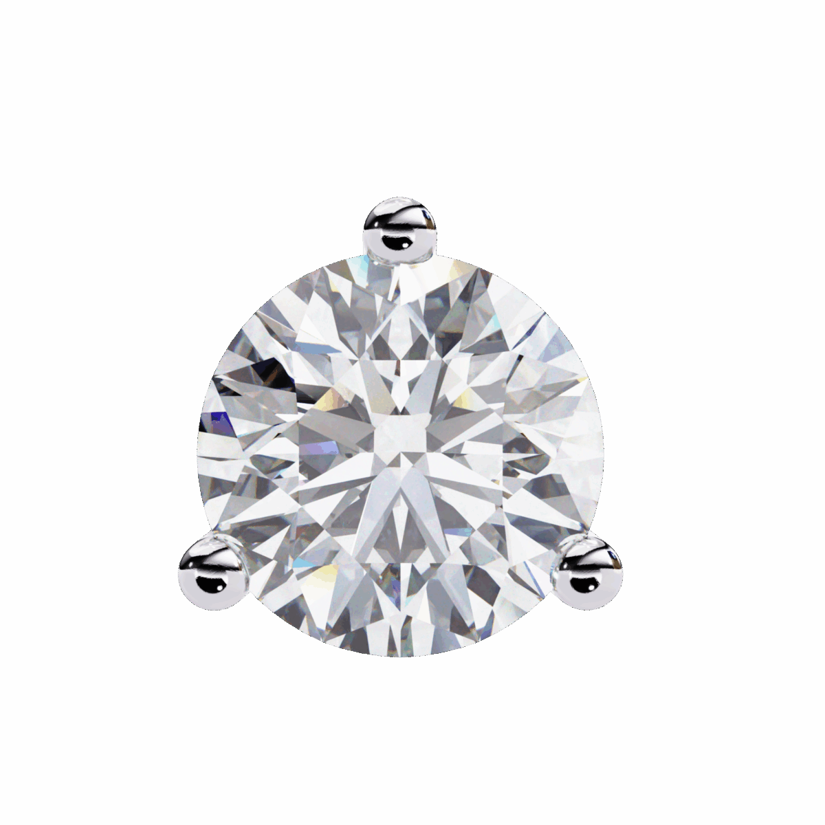 2.5 Carat Minimal Round Solitaire Diamond Earrings  Image 3