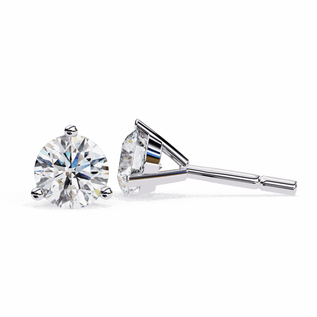 2.5 Carat Minimal Round Solitaire Diamond Earrings  Image 7