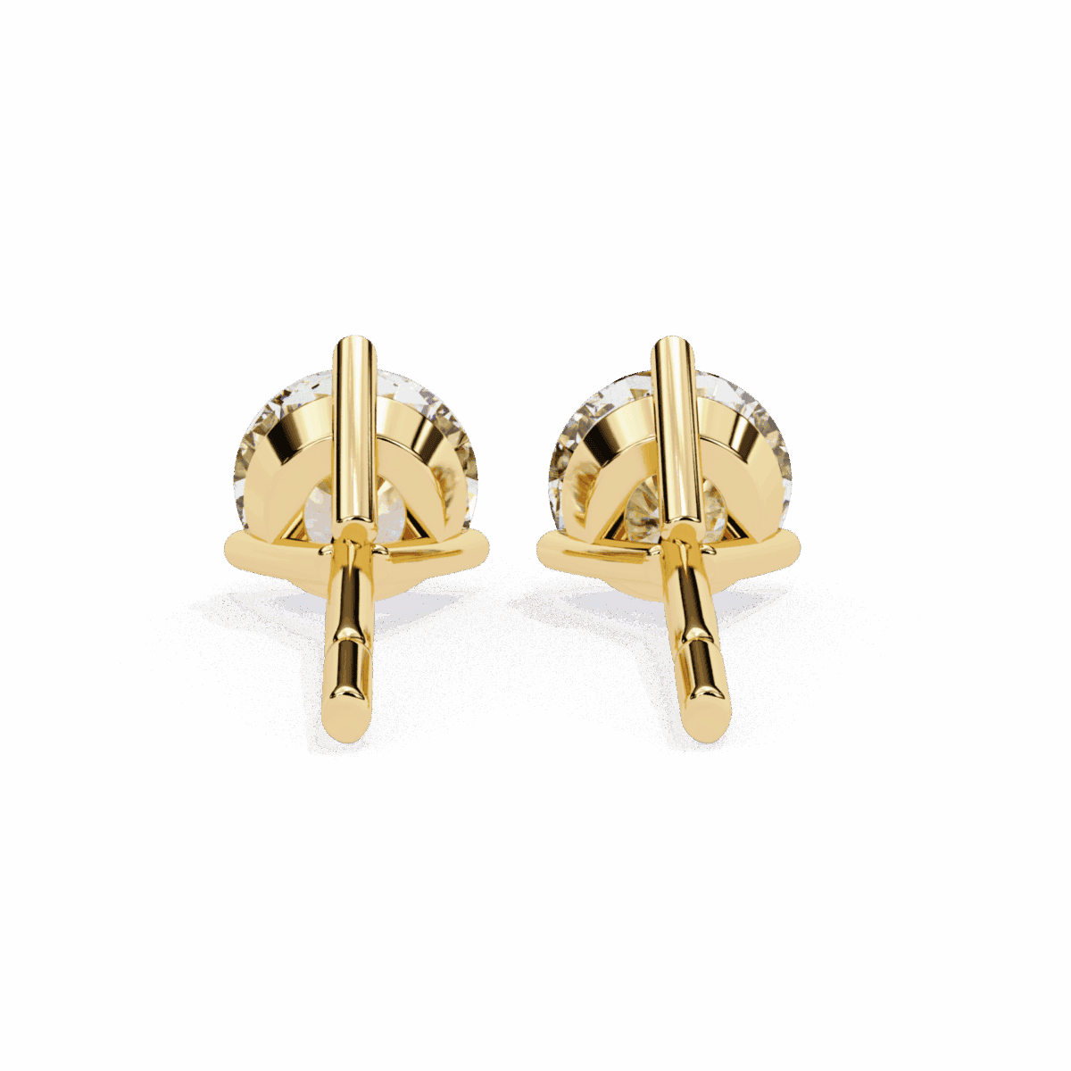 2.5 Carat Minimal Round Solitaire Diamond Earrings  Image 12