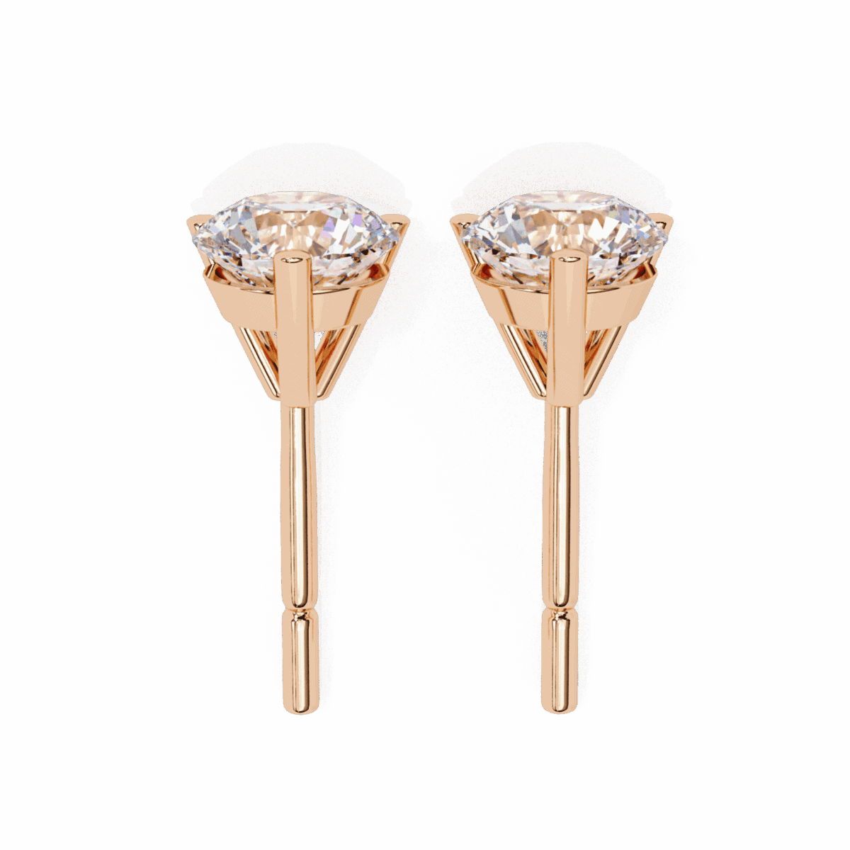 2.5 Carat Minimal Round Solitaire Diamond Earrings  Image 18
