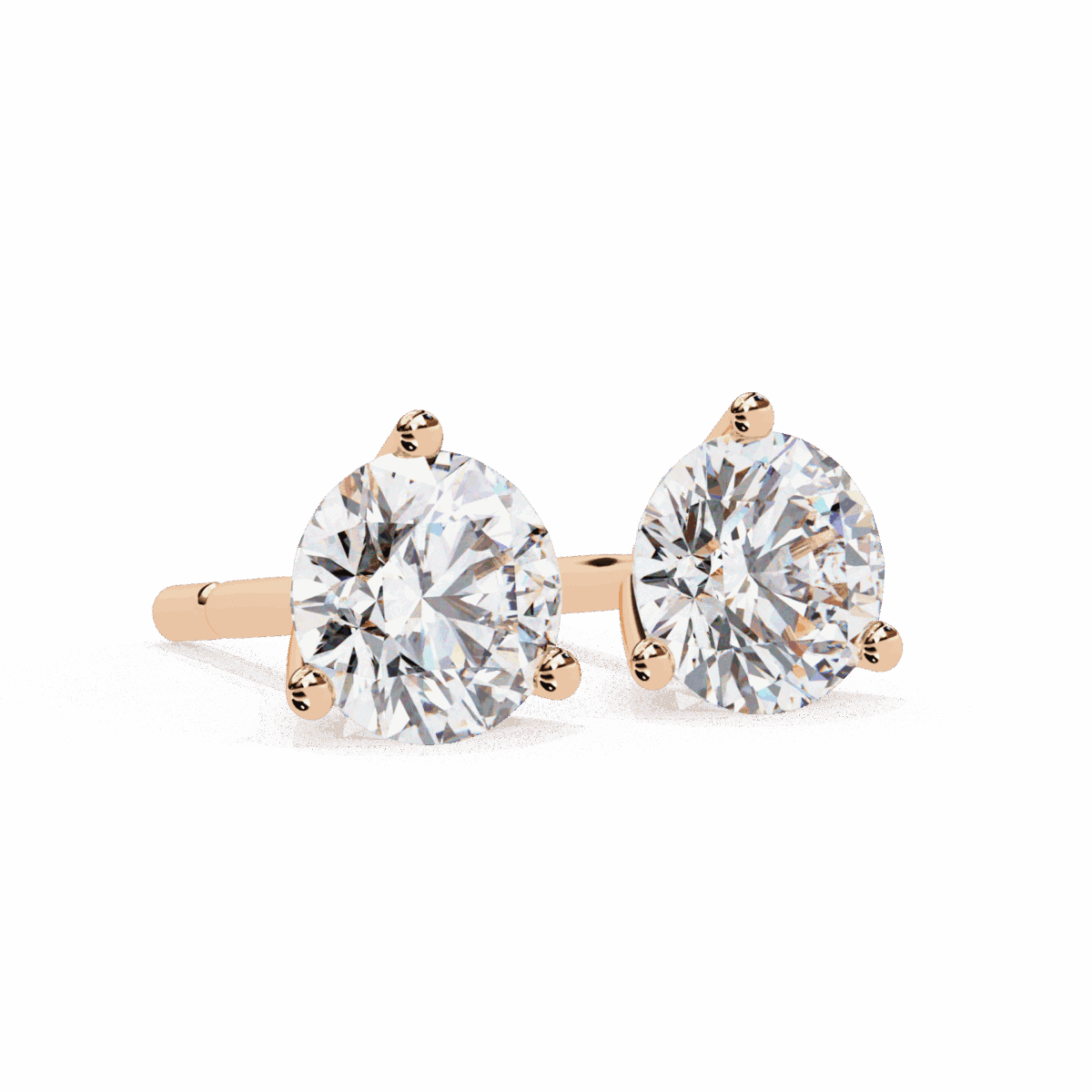 2.5 Carat Minimal Round Solitaire Diamond Earrings  Image 20