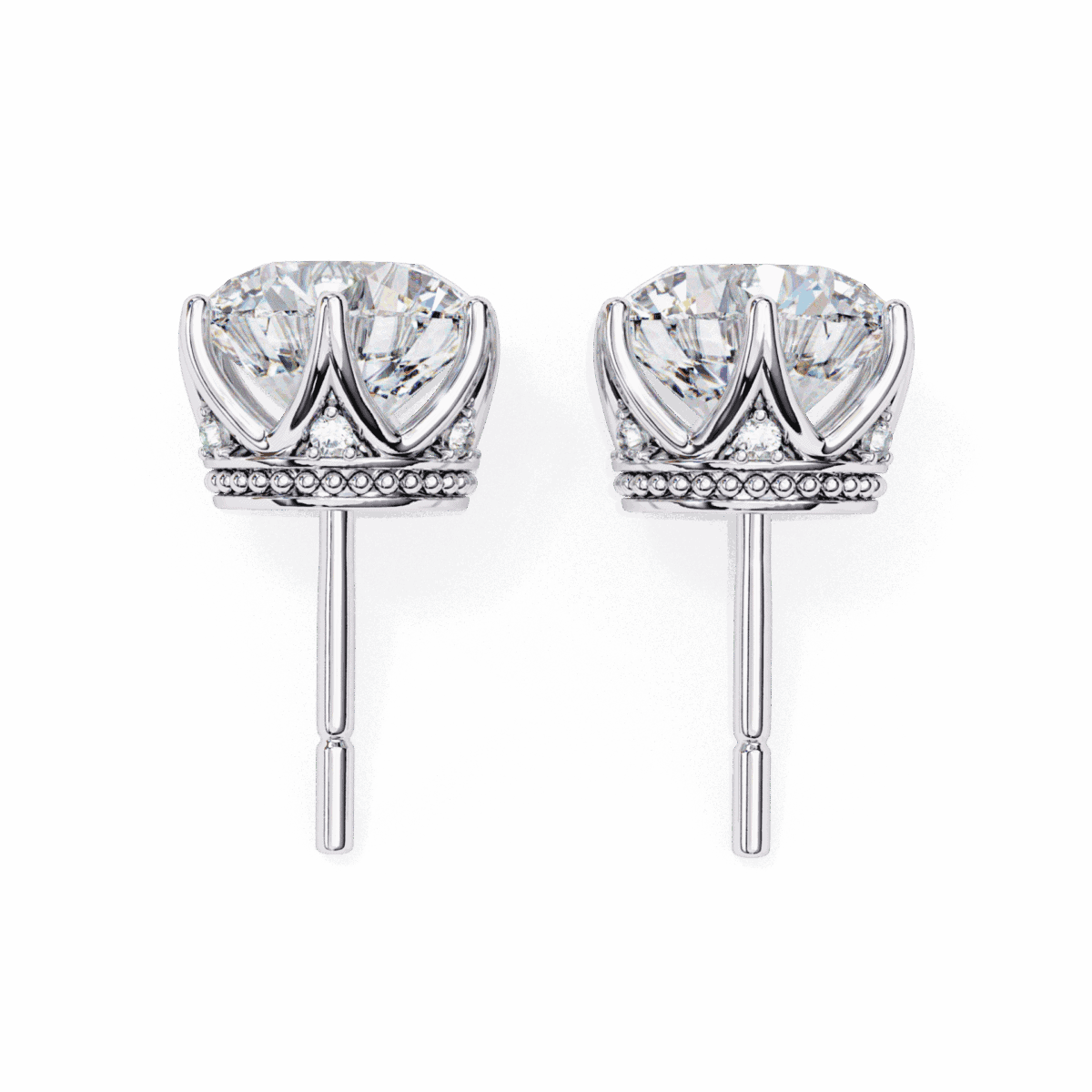 2.5 Carat Eternal Round Solitaire Diamond Earrings  Image 4