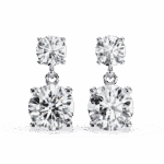 3.75 Carat Eternal Round Diamond Drop Earrings