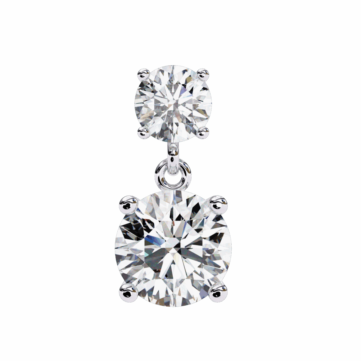 3.75 Carat Eternal Round Diamond Drop Earrings  Image 3