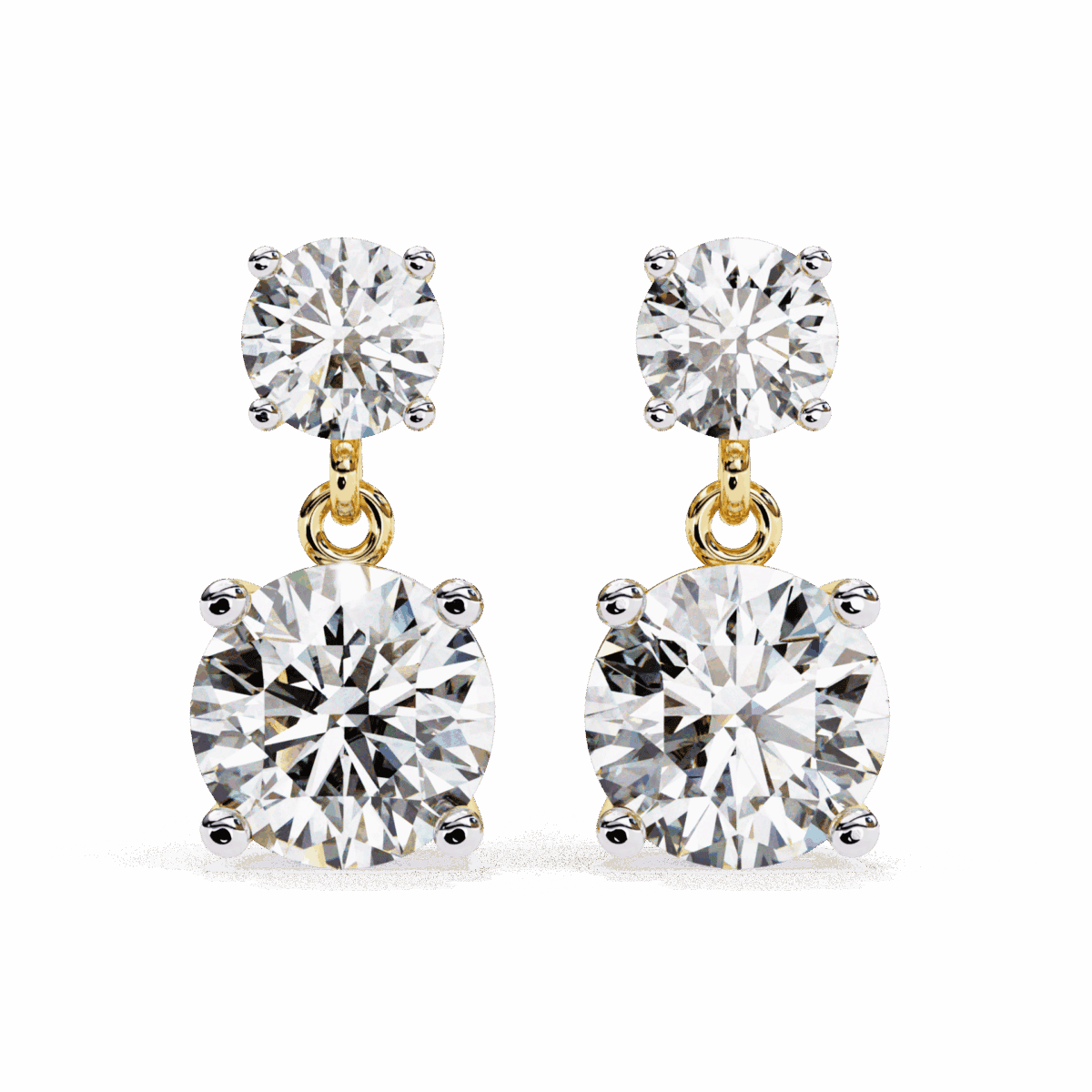 3.75 Carat Eternal Round Diamond Drop Earrings  Image 7