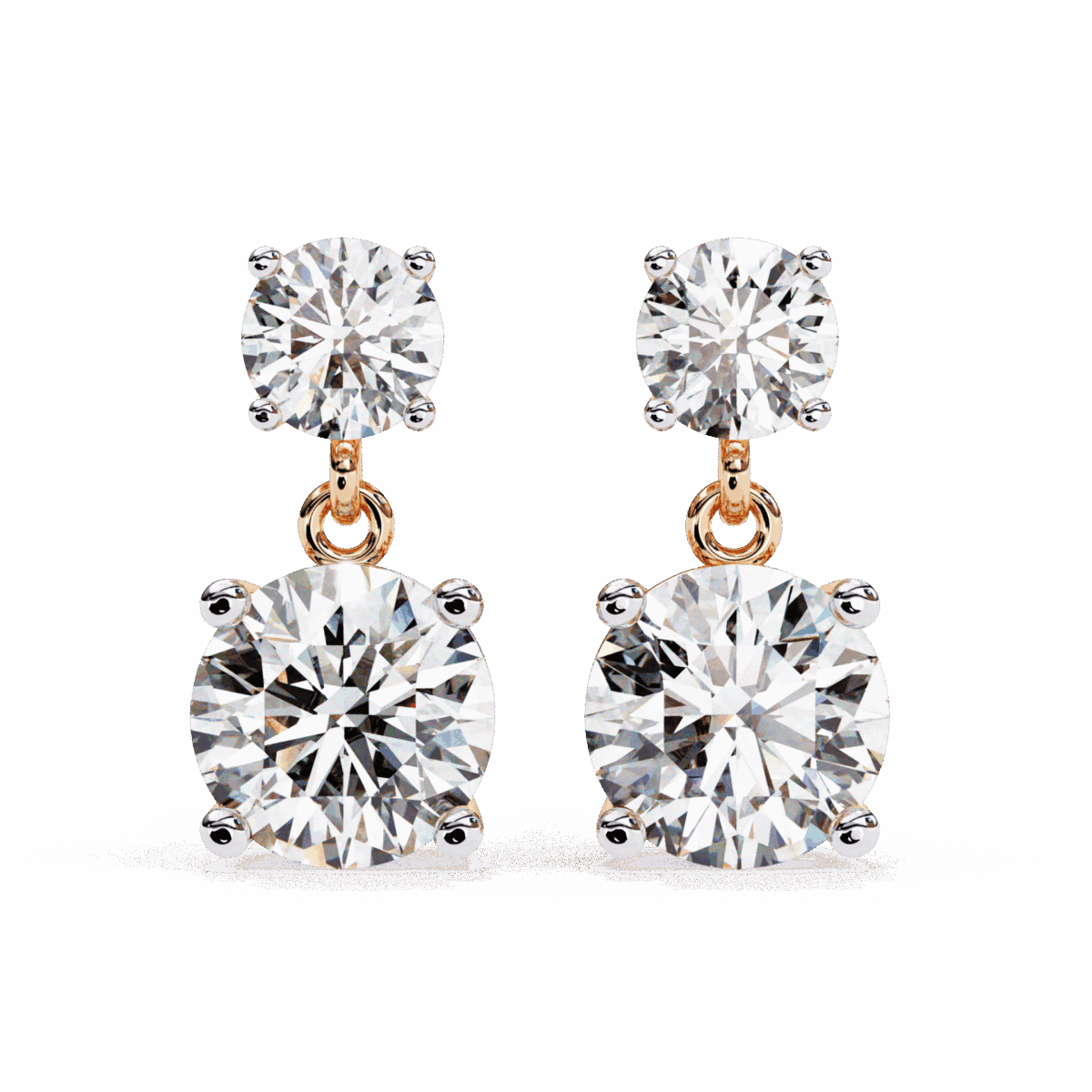3.75 Carat Eternal Round Diamond Drop Earrings  Image 13