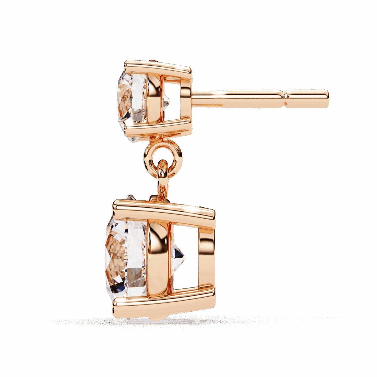 3.75 Carat Eternal Round Diamond Drop Earrings  Image 14