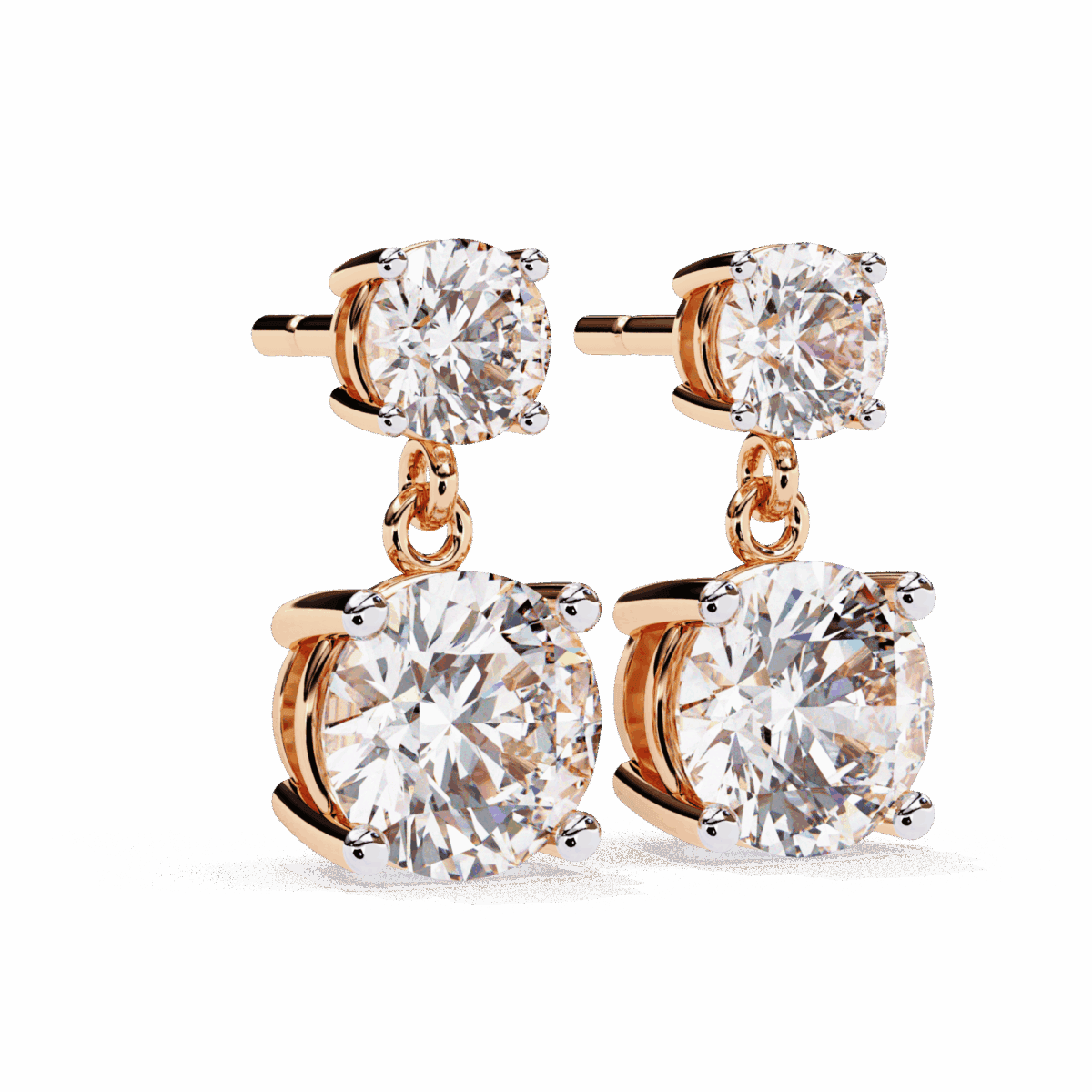 3.75 Carat Eternal Round Diamond Drop Earrings  Image 17
