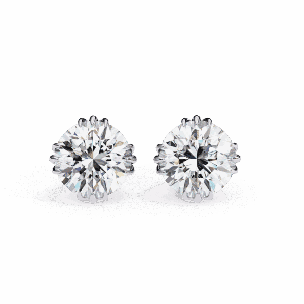 2.75 Carat Timeless Round Solitaire Diamond Earrings