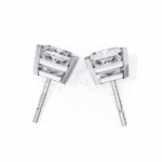 3 Carat Refined Princess Solitaire Diamond Earrings - Image 4