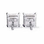 3 Carat Refined Princess Solitaire Diamond Earrings - Image 5
