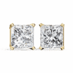3 Carat Refined Princess Solitaire Diamond Earrings - Image 8