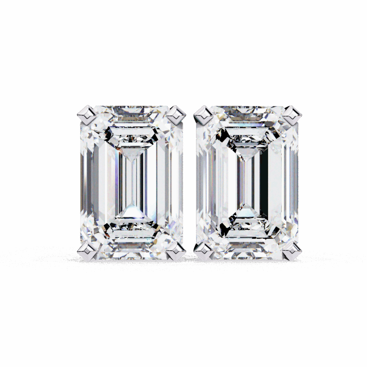 2.5 Carat Elegant Emerald Solitaire Diamond Earrings  Image 1