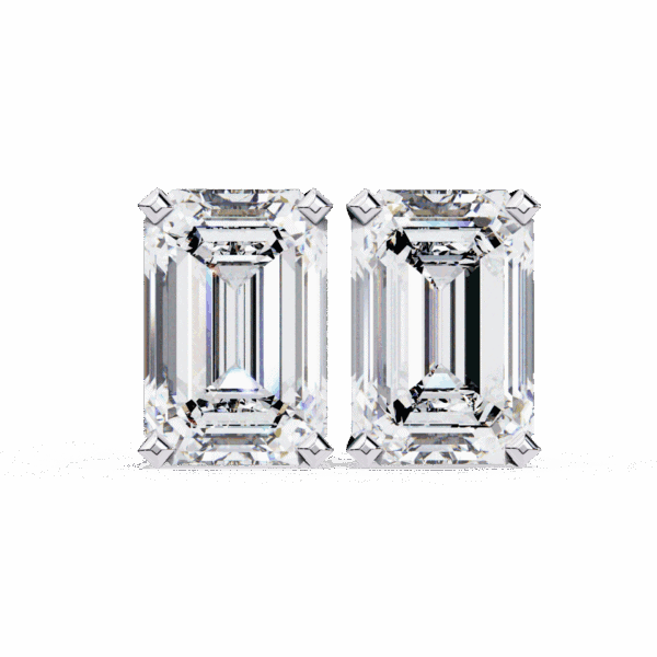 2.5 Carat Elegant Emerald Solitaire Diamond Earrings