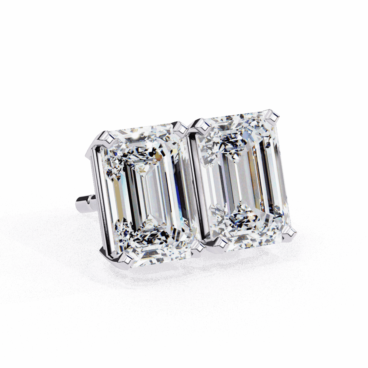 2.5 Carat Elegant Emerald Solitaire Diamond Earrings  Image 6