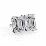 2.5 Carat Elegant Emerald Solitaire Diamond Earrings - Image 6