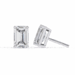 2.5 Carat Elegant Emerald Solitaire Diamond Earrings - Image 7