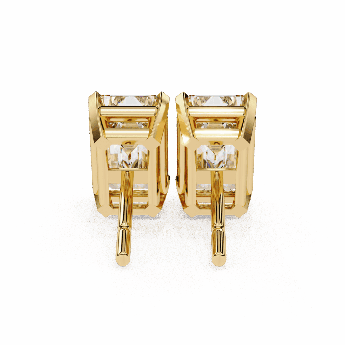 2.5 Carat Elegant Emerald Solitaire Diamond Earrings  Image 12