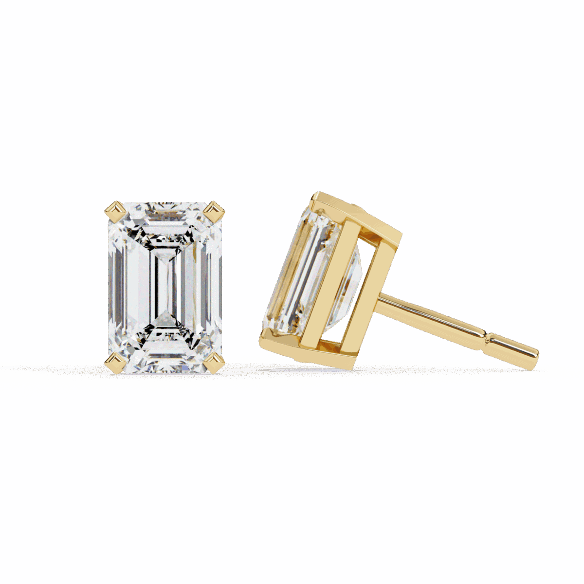 2.5 Carat Elegant Emerald Solitaire Diamond Earrings  Image 14