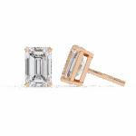 2.5 Carat Elegant Emerald Solitaire Diamond Earrings - Image 21