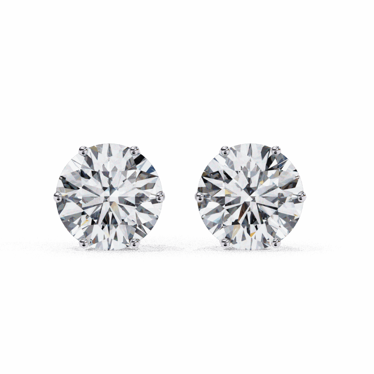 2.5 Carat Classic Round Solitaire Diamond Earrings  Image 1