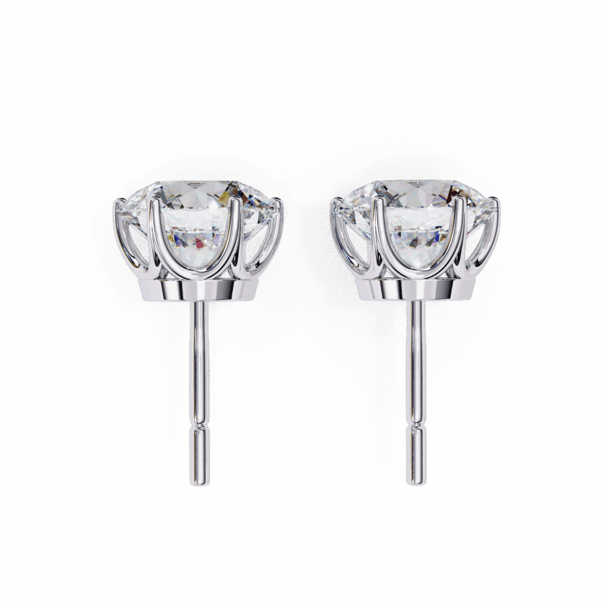 2.5 Carat Classic Round Solitaire Diamond Earrings  Image 4