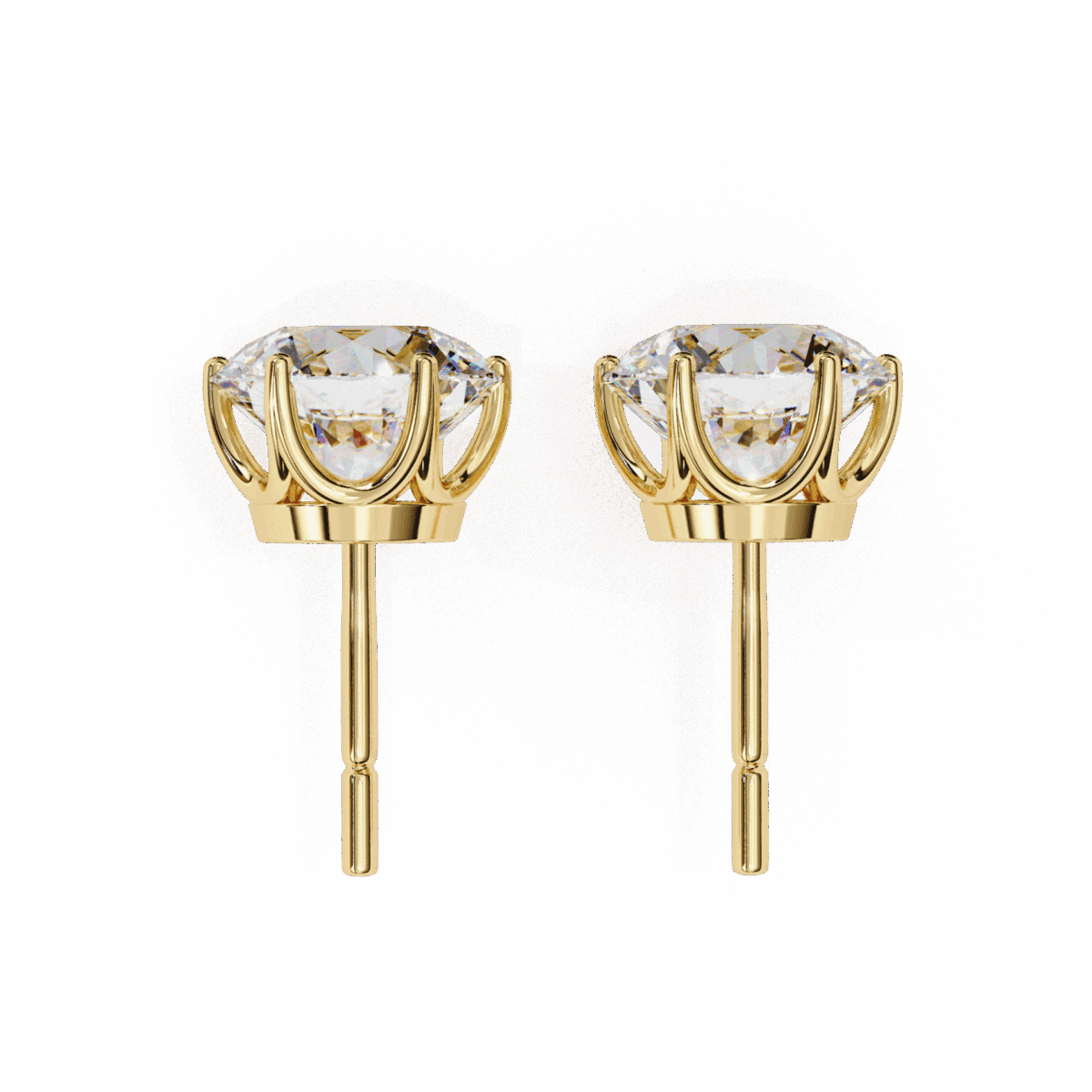 2.5 Carat Classic Round Solitaire Diamond Earrings  Image 11