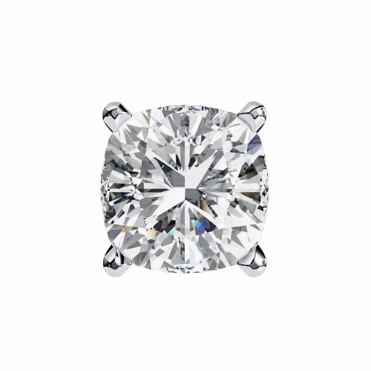 2.25 Carat Cushion Solitaire Diamond Earrings  Image 3