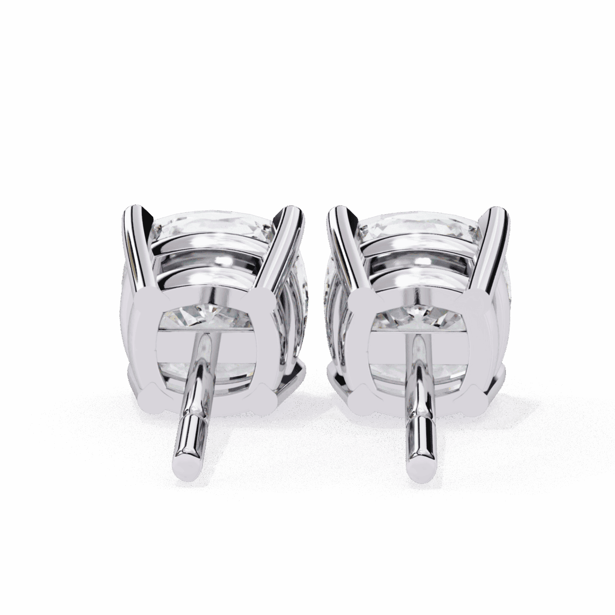 2.25 Carat Cushion Solitaire Diamond Earrings  Image 5