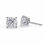 2.25 Carat Cushion Solitaire Diamond Earrings - Image 7