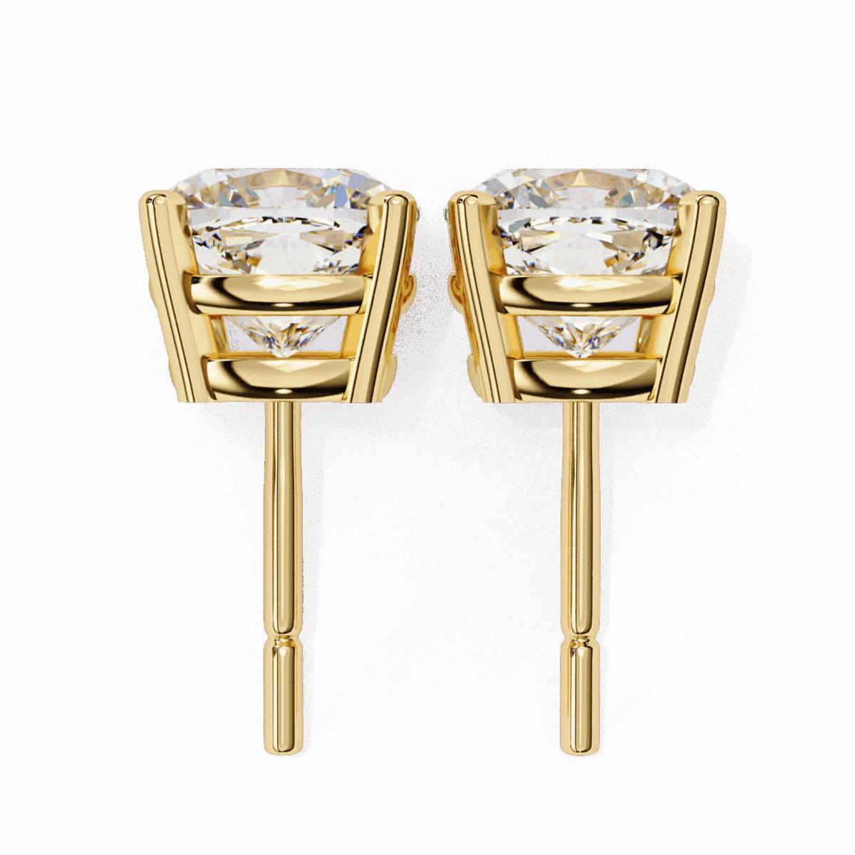 2.25 Carat Cushion Solitaire Diamond Earrings  Image 11