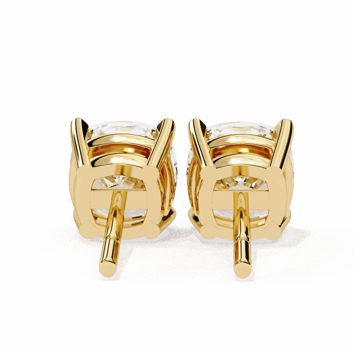 2.25 Carat Cushion Solitaire Diamond Earrings  Image 12