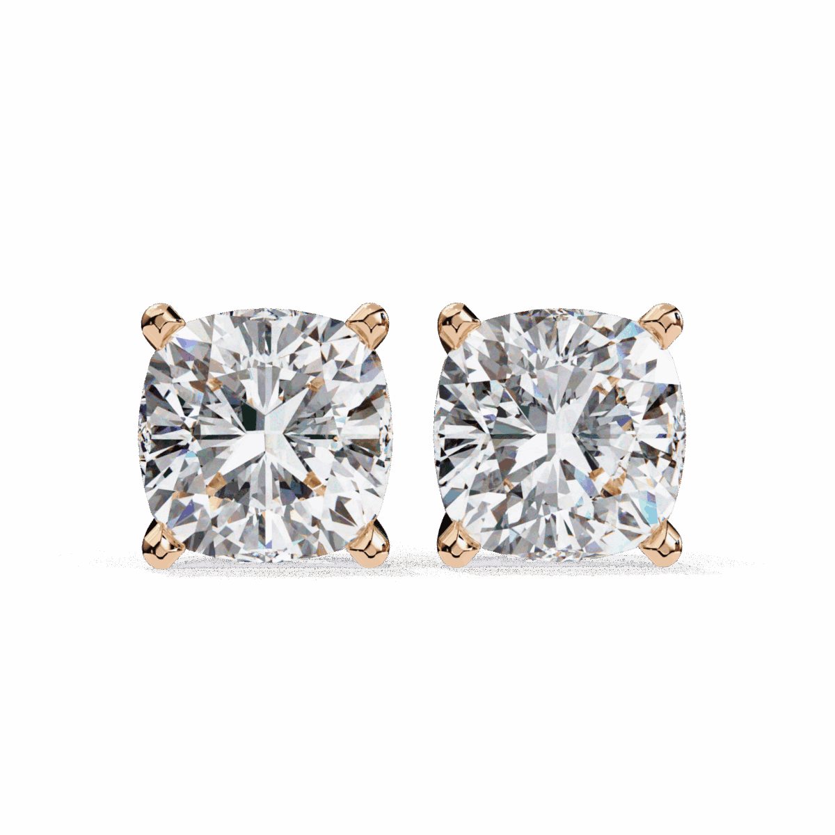 2.25 Carat Cushion Solitaire Diamond Earrings  Image 15