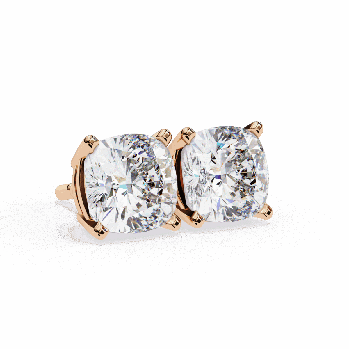 2.25 Carat Cushion Solitaire Diamond Earrings  Image 20