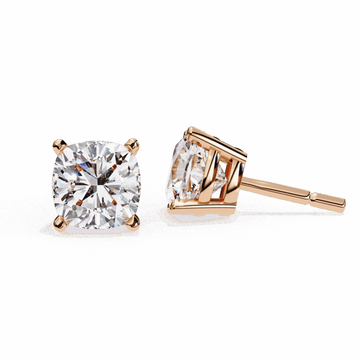 2.25 Carat Cushion Solitaire Diamond Earrings  Image 21