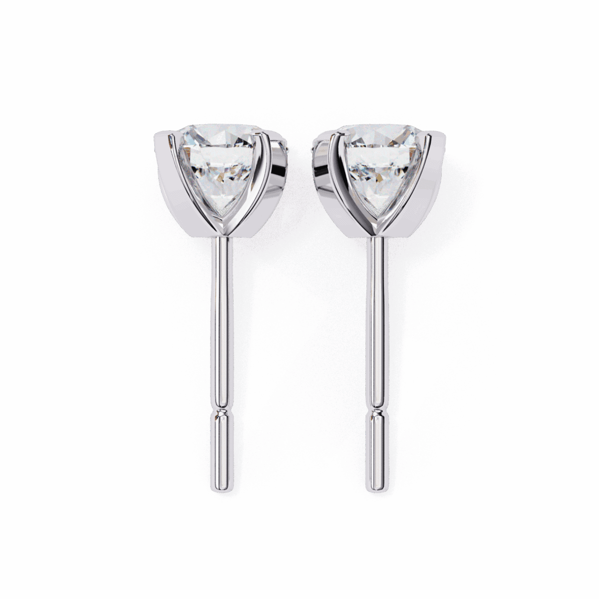 2.5 Carat Signature Round Solitaire Diamond Earrings  Image 4