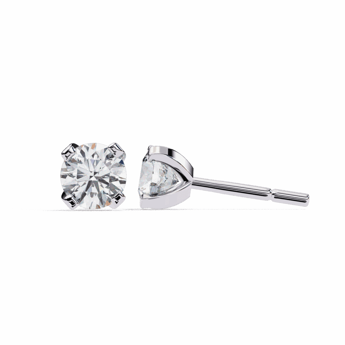 2.5 Carat Signature Round Solitaire Diamond Earrings  Image 7