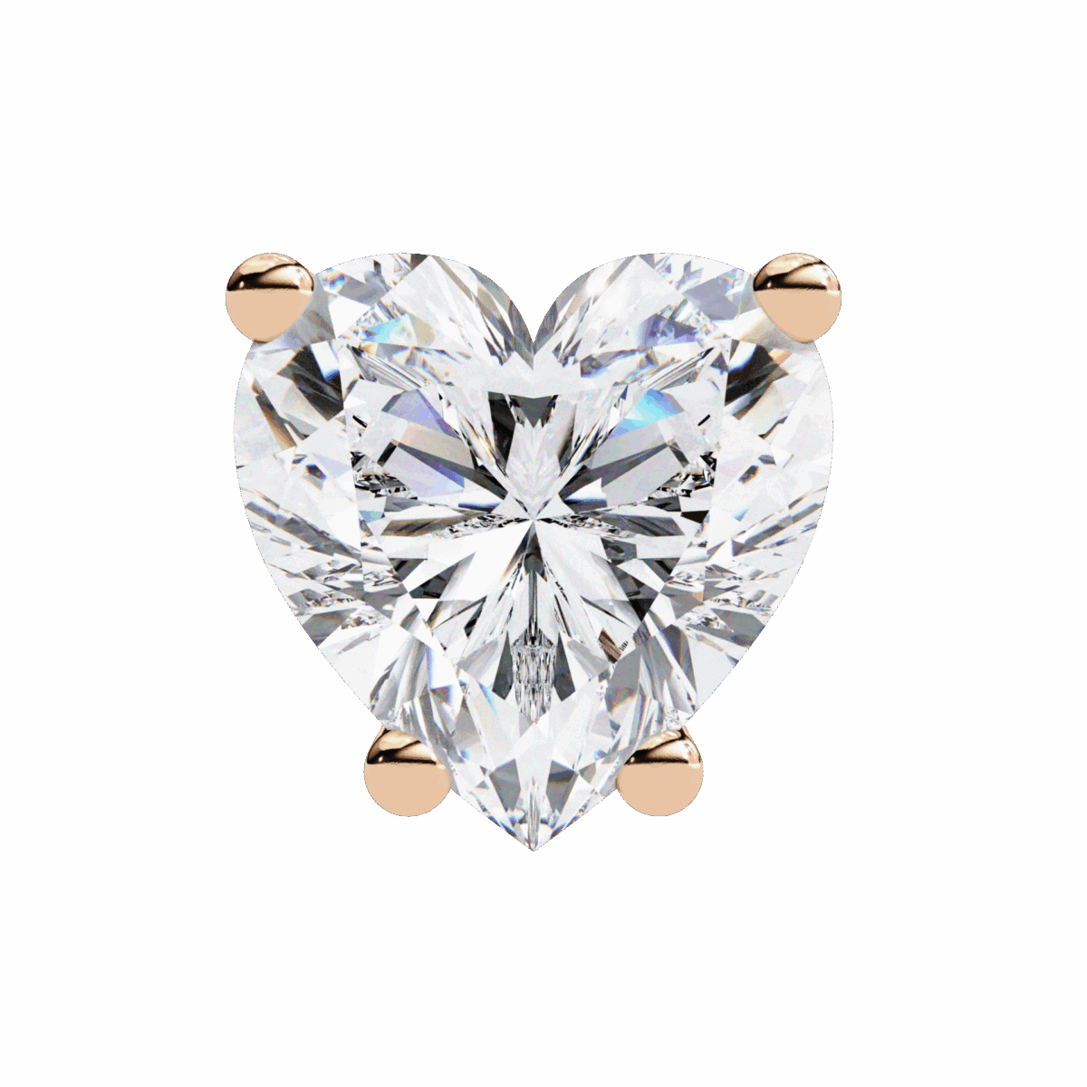 2.5 Carat Heart Solitaire Diamond Earrings  Image 17