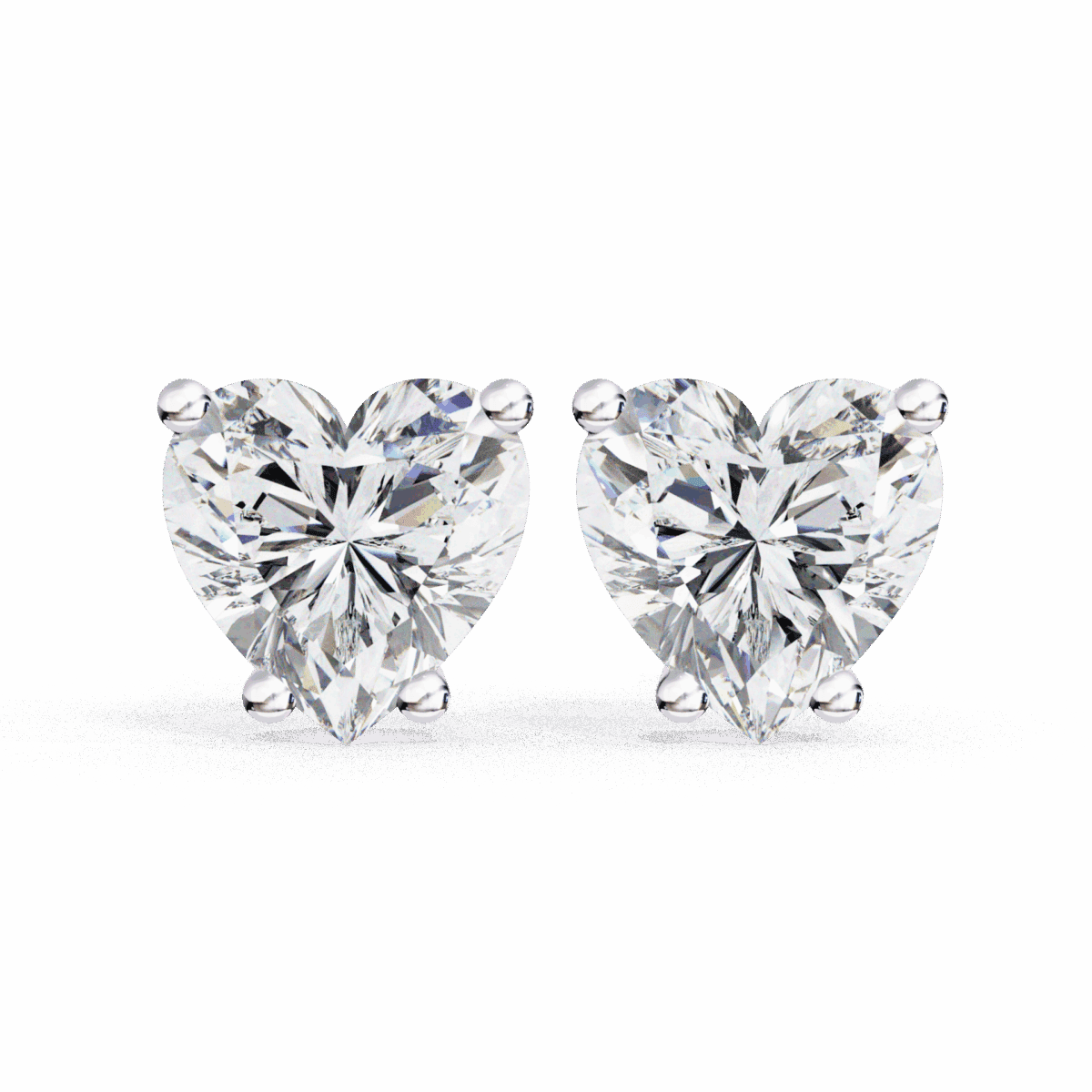 2.5 Carat Heart Solitaire Diamond Earrings  Image 1