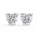 2.5 Carat Heart Solitaire Diamond Earrings