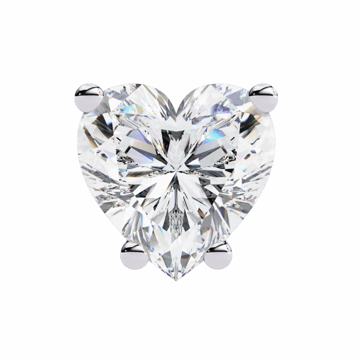 2.5 Carat Heart Solitaire Diamond Earrings  Image 3