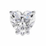 2.5 Carat Heart Solitaire Diamond Earrings - Image 3
