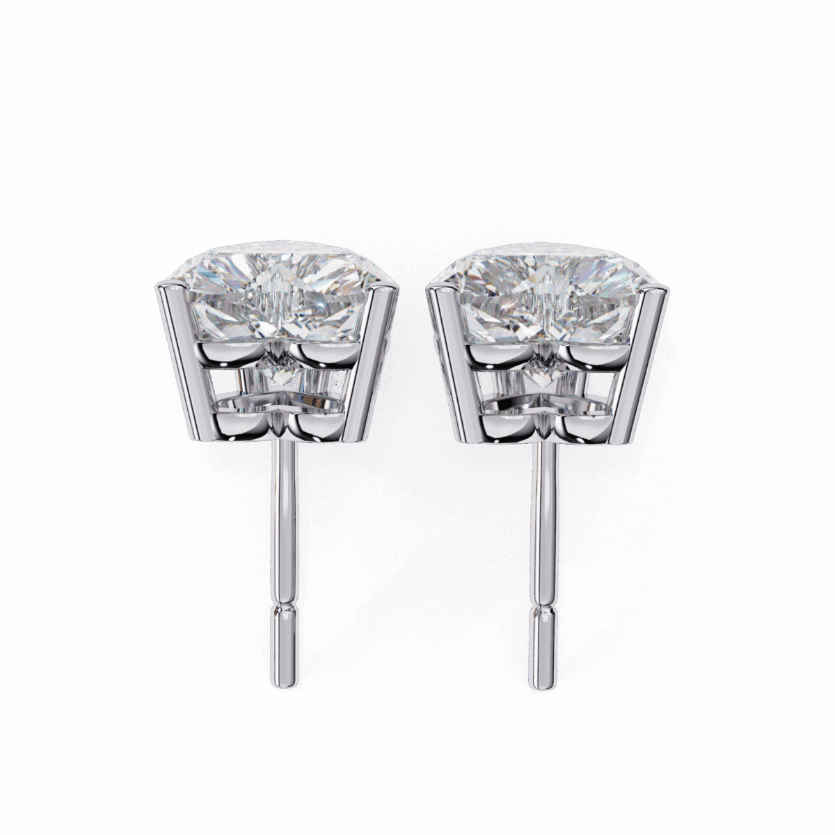 2.5 Carat Heart Solitaire Diamond Earrings  Image 4