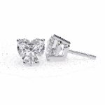 2.5 Carat Heart Solitaire Diamond Earrings - Image 7