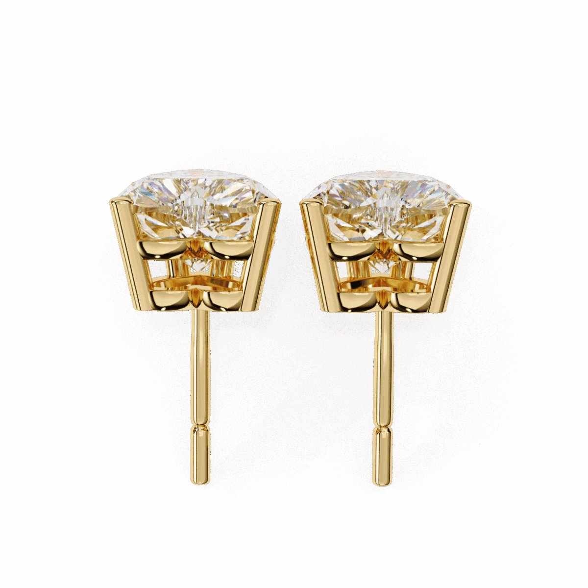 2.5 Carat Heart Solitaire Diamond Earrings  Image 11